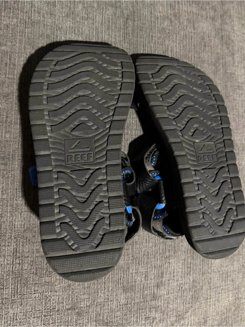 Reef Black and Blue Kids Adjustable Sport Sandals